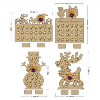 

Christmas Calendar Wooden Advent Calendar for Chocolate Orange Christmas Tree Elk Home Party Decoration