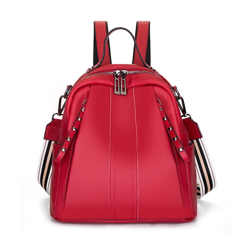 100% Genuine Leather Women's backpack Casual Waterproof real Cowhide Backpacks Female Luxury Back pack Women Travel Shoulder Bag