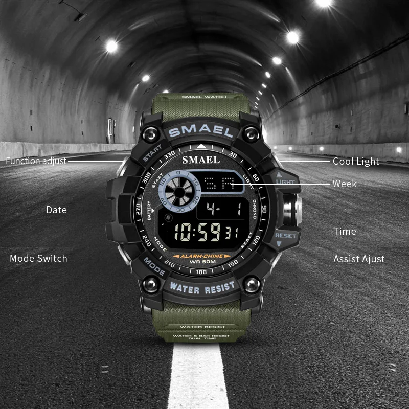 Мужские часы лучший бренд класса люкс SMAEL плавать военные спортивные цифровые часы мужские светодиодный наручные часы наружные мужские часы relogio masculino