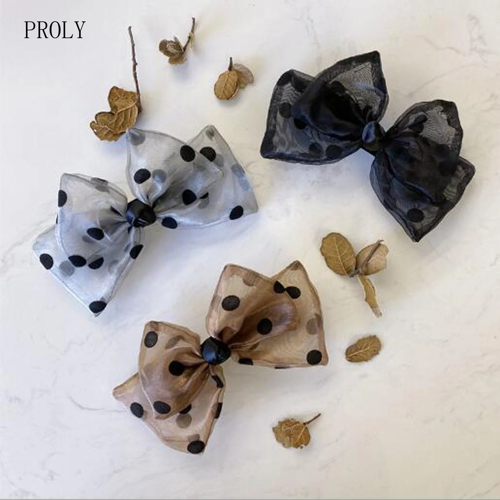 

PROLY Women Hairpins Girls Hair Rope Transparent Net Yarn Butterfly Hair Clips Hair Ring Big Bow Knot Barrettes Hair Accessories