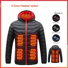 

Ladies Heating Jacket 11 Heating Zones Dual Control USB Electric Long-sleeved Heating Hooded Jacket Warm Jacket Women Winter