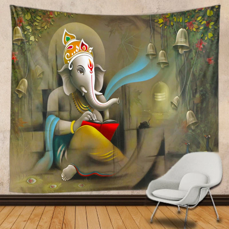 ガネーシャ　油画 ガネーシャ 油絵 額縁入り / PSYCHEDELIC GANESHA & SHIVA