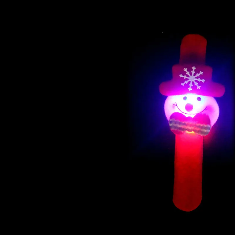 Рождественские часы-браслет с изображением Санта-Клауса, снеговика, оленя, новогодние вечерние часы, украшение на запястье, рождественский подарок для детей - Окраска металла: Snowman with light