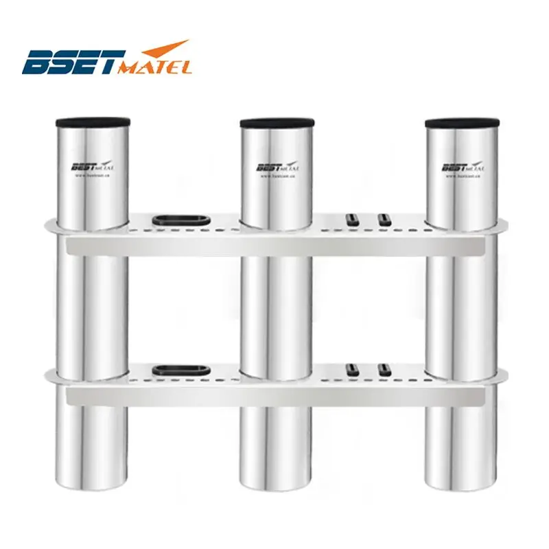 BSET MATEL 3 Tubes Link stainless steel 316 fishing rod holder fishing rod rack socket for marine fishing box kayak boat yacht