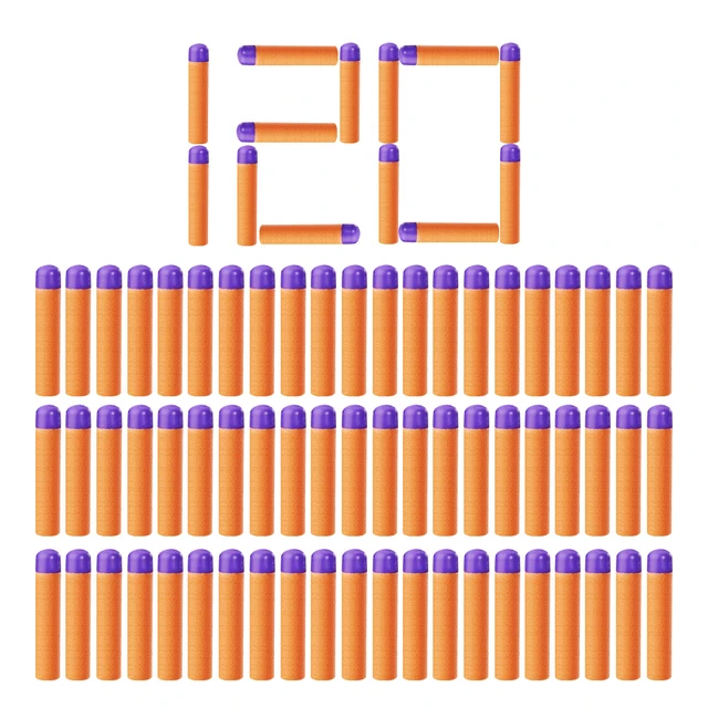 120Pcs Mega for Nerf 9.5cm Red Sniper Rifle Darts Bullets Mega Foam Refill Darts Big Hole Head Bullets for N-Strike Mega Series 1