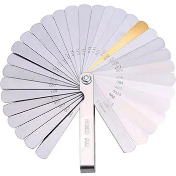 

32 Blades Combination Steel Feeler Gauge Dual Marked Metric and Imperial Gap Measuring Tool Thickness Measuring Instruments