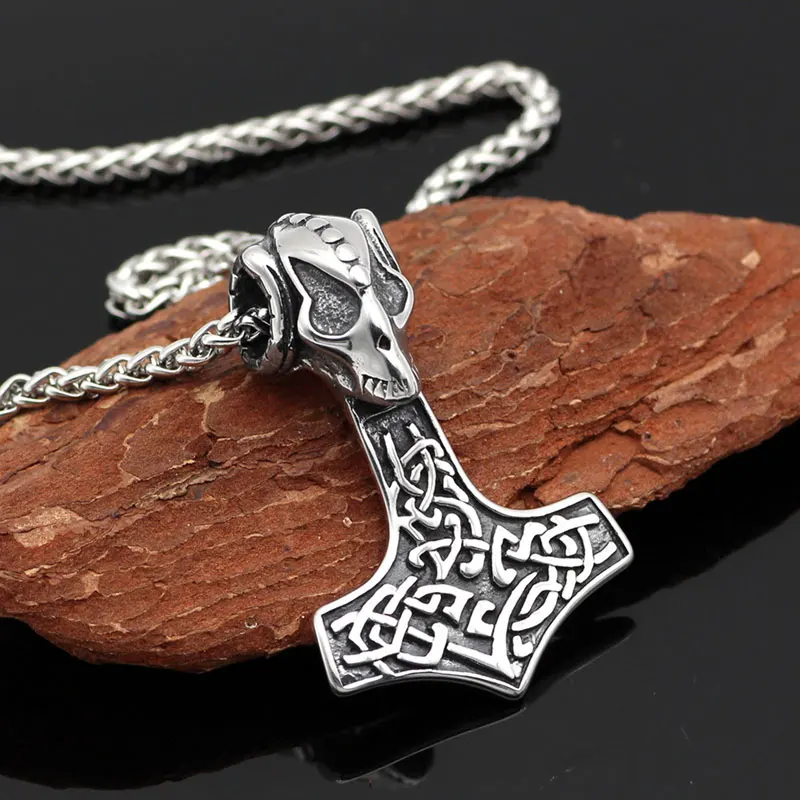 Мужская подвеска с черепом Thor Hammer кулон серебряным покрытием мужские подвесные