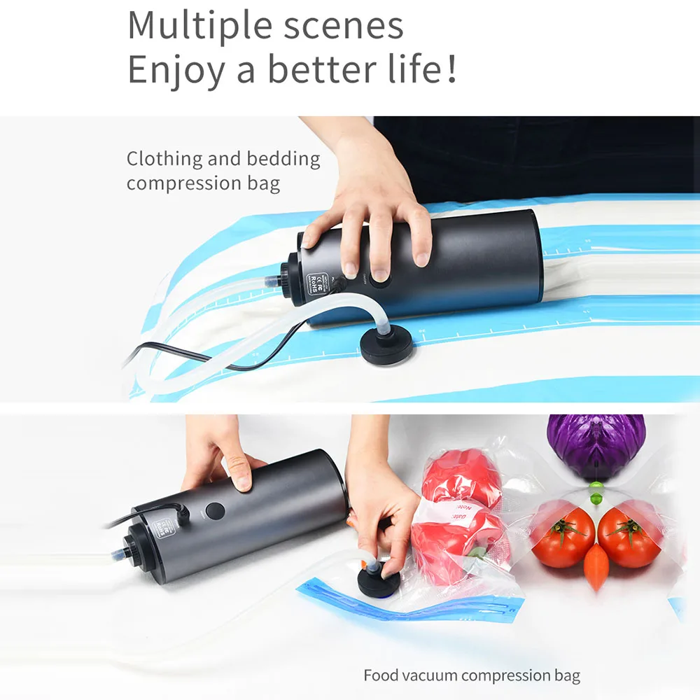

Mini Vacuum Pump,USB Travel Electric Vacuum Pump Portable Handheld Automatic Vacuum Sealer Space Saver For Clothes & Food
