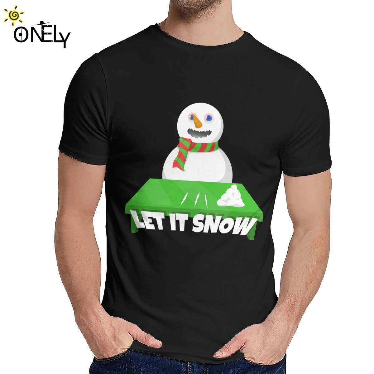 Let It Snow футболка снег Снеговик кока-колы с круглым воротником для отдыха рисунок
