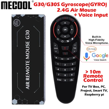 

Mecool G30 S 33 keys voice remote control 2.4G Wireless IR learning Gyro Sensing Smart Air mouse remote for Android tv box game