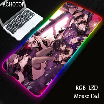 

Sexy Anime Girl LED RGB Gaming Mouse Pad Large Computer mousepad gamer Desk Pad For Pc gamer complete Laptop Desktop Mouse mat