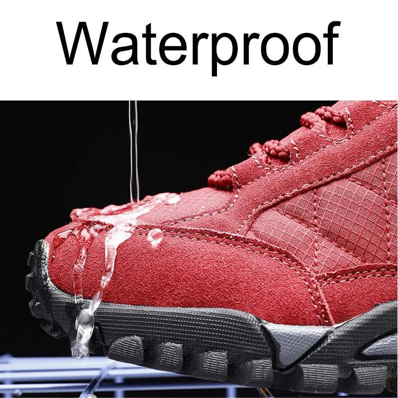STS Women's Outdoor Hiking Flats Shoes Hiking Shoes Women Suede Waterproof Keep Warm Anti-Slip Climbing Mountain Flat Sneakers