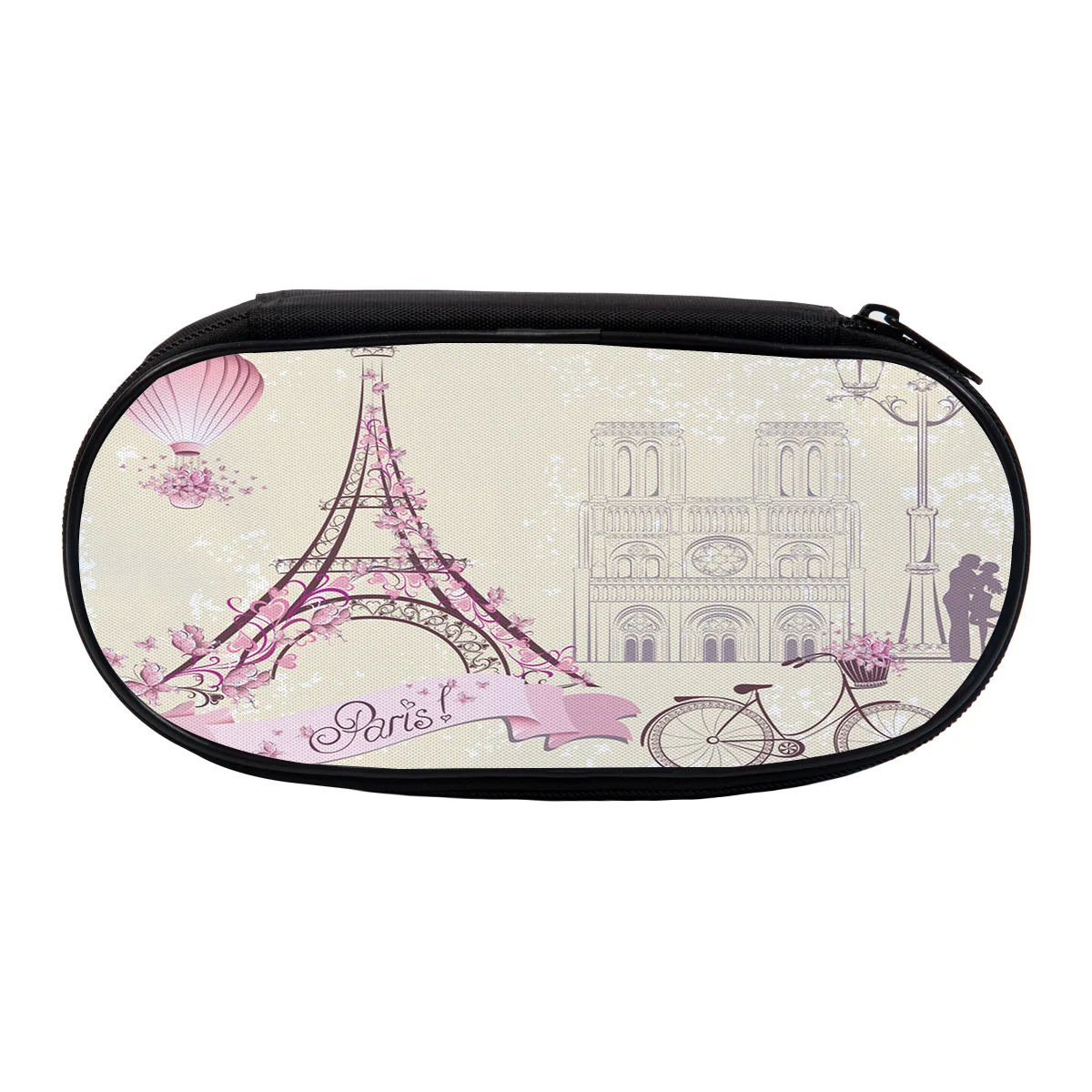 French Paris Tower Pen Pencil Case Stationery Storage Bag Organizer for