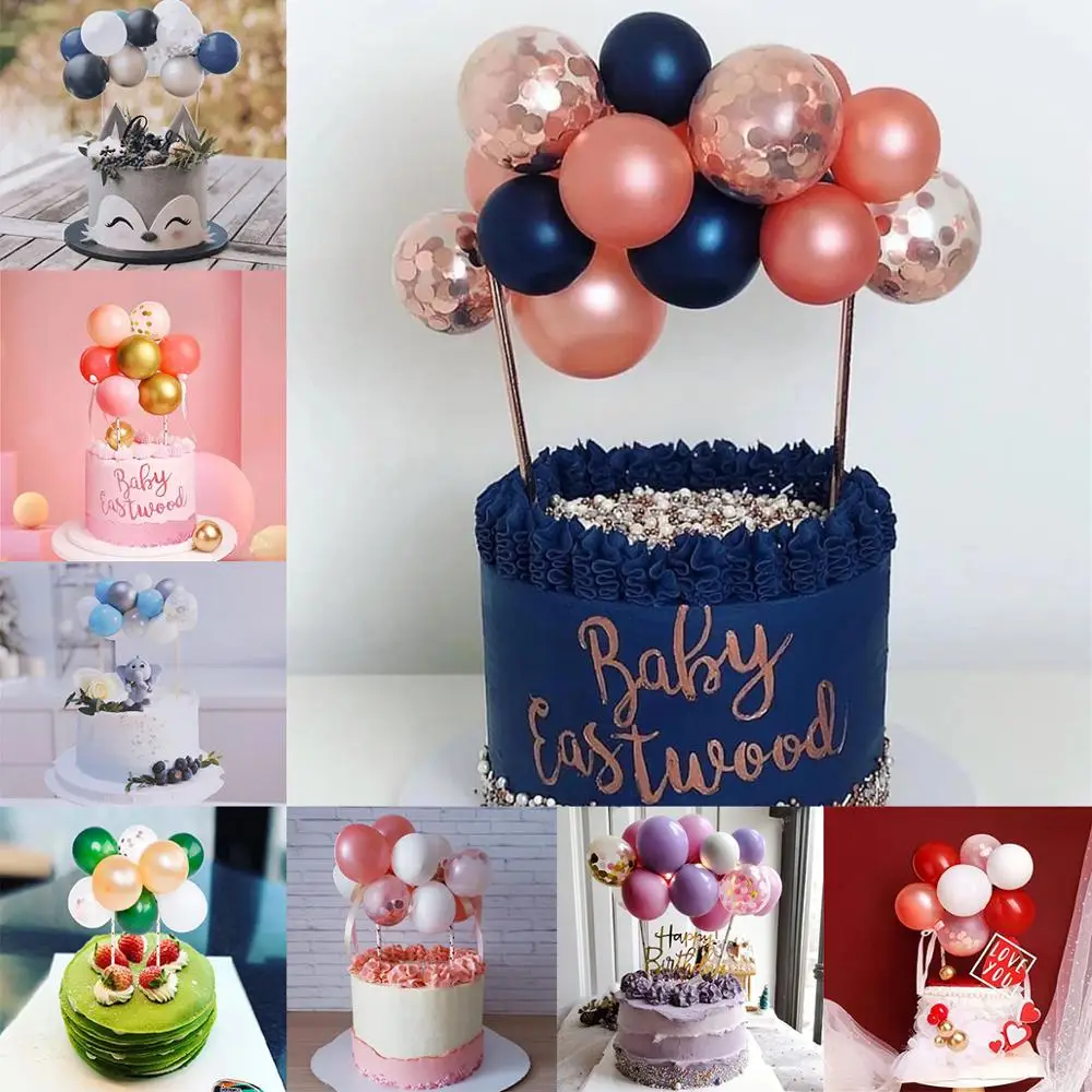 

14pcs Confetti Balloon Cake Topper Birthday Cake Topper Balloon Decor Wedding Cake One 1 Birthday Party Decor Kids Baby Shower