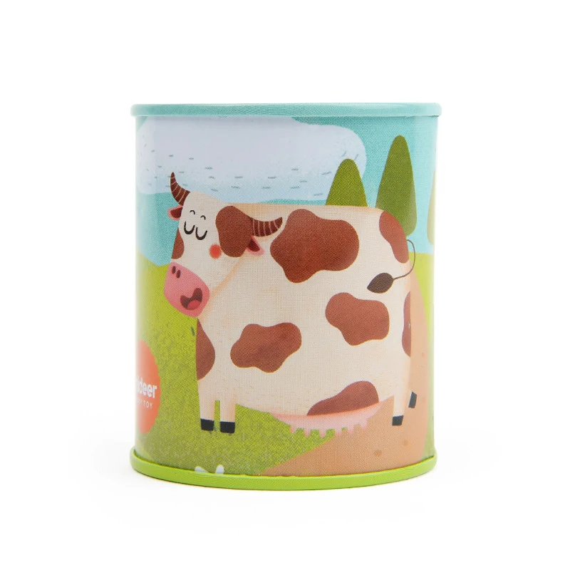 Classic Animal Sound Noise Maker Cow Print Tins Party Set Bundle Simulation Sound Toy Kids Girl Boy Birthday Gift for Children - Цвет: A