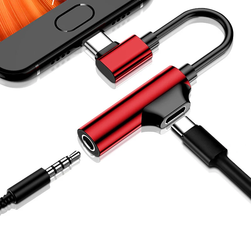 

2 in 1 USB Type C to 3.5mm AUX Adapter For Xiaomi Mi 9 8 3.5 Headphone Jack Audio Charger Converter For Huawei mate 20 P20 Pro