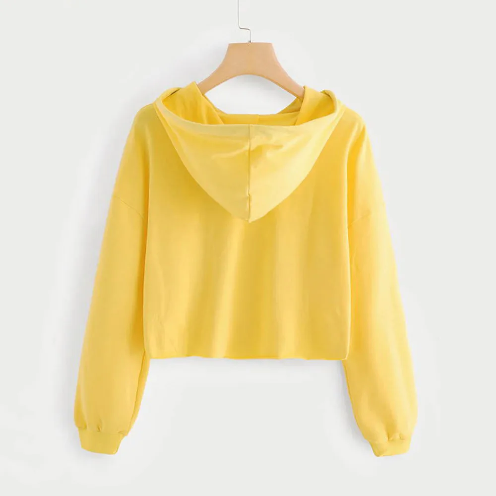 JAYCOSIN Fashion Women Casual Simple Sweatshirt Letter Long Sleeve Comfortable Popular Solid Color Soft Sweatshirt Blouse Tops