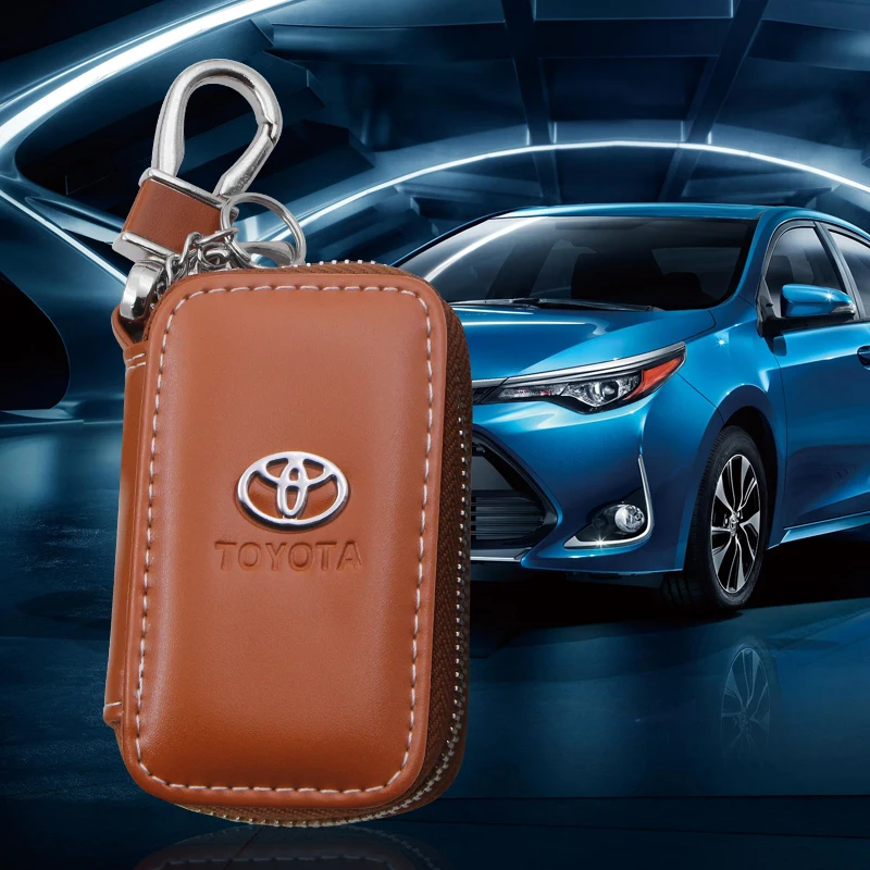 

1PCS Car Styling Leather Key Package Car Badge Key Package for Toyotas Corolla Yaris Rav4 Avensis Auris Camry C-hr 86 Prius