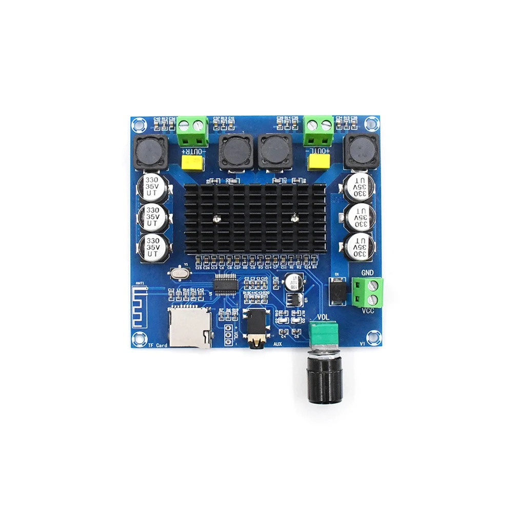 Digital Power Amplifier Board Tda7498 XH-A105 Bluetooth 5.0 2 Channel DC12-24V Stereo Audio Module 2*100w Support AUX TF Card
