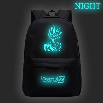 

Dragon Ball Z men's Backpack Unisex Softback Black Backpacks Luminous School Bags for Boys Girls Travel Bagpack Mochila Escolar