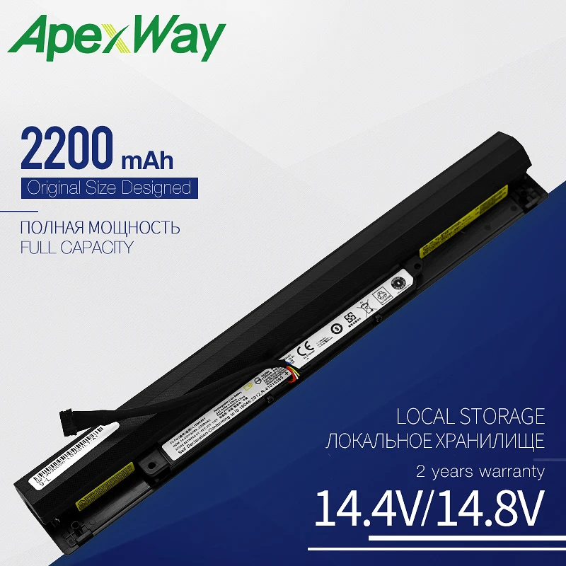 Аккумулятор Apexway L15L4A01 для ноутбука Lenovo Ideapad V4400 300 14IBR 15IBR 15ISK 100 14IBD 13ISK L15M4A01 41 Вт/ч 14 6