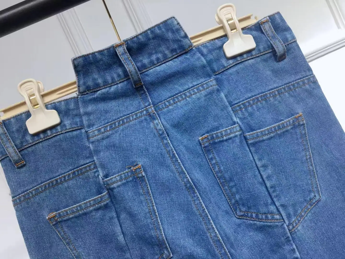 SHENGPALAE New Autumn High Wasit Personality Design Jeans Loose Big Size Split Fashion Wide Leg Women Denim Pants FT551