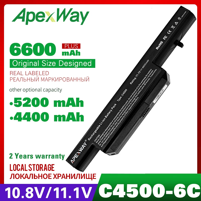 Аккумулятор ApexWay для ноутбука 11 1 В Φ c4500bat 6 CLEVO C4100 C4500 C4500Q B4100M B4105 B5130M W150 W170HN |