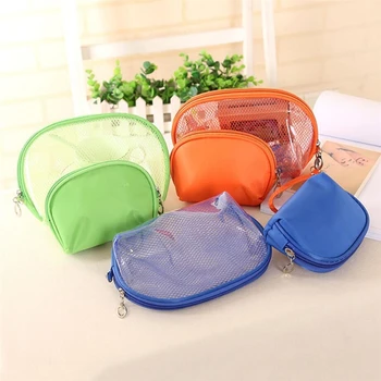 

Solid Color Cosmetic Bag Women Shell Shape Makeup Bags Waterproof Travel Wash Bags Beauty Case Toiletry Bag Two Piece Set