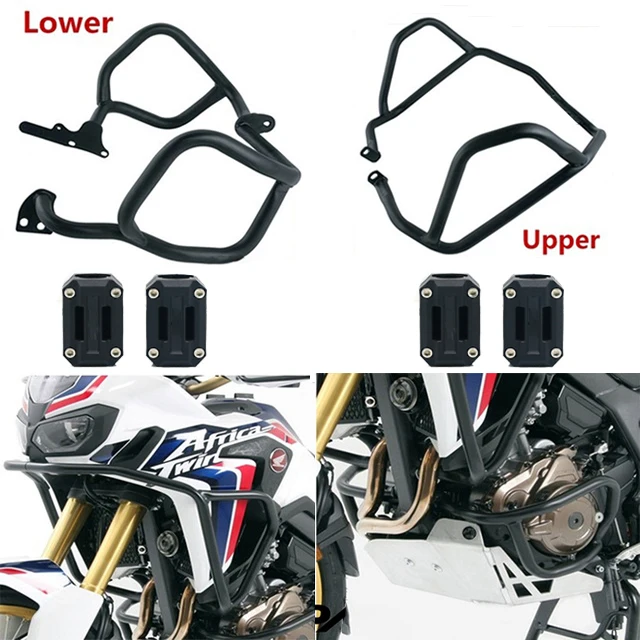 

For Honda CRF 1000 L Africa Twin ABS CRF1000L 16-17 Upper & Lower Crash Bar Engine Tank Guard Bumper Stunt Cage Frame Protector