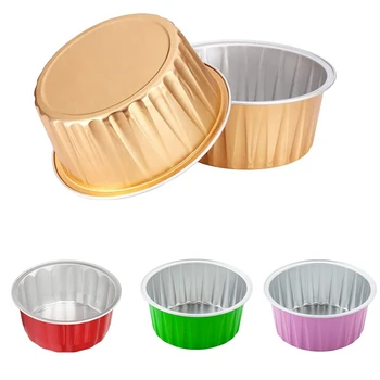 

100Pcs 5Oz 125Ml Disposable Cake Baking Cups Muffin Liners Cups Aluminum Foil Cupcake Baking Cups