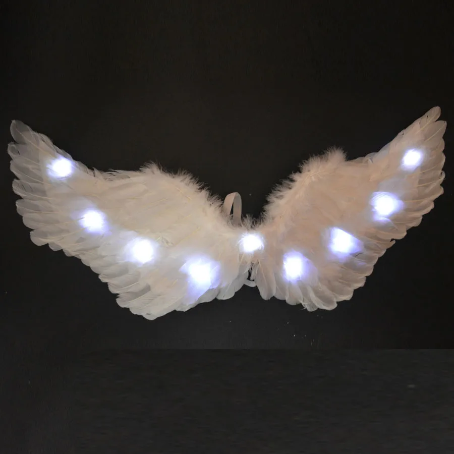 Светодиодный светильник для девочек; юбка-пачка принцессы с крыльями ангела; карнавальный Свадебный костюм; Светящиеся вечерние принадлежности для мероприятий - Цвет: wing white