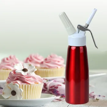 

500ml Red Aluminum Whip Cream Foamer Guns Coffee Dessert Fresh Cream Whipper Butter Dispenser Whipper Cake Foam Maker