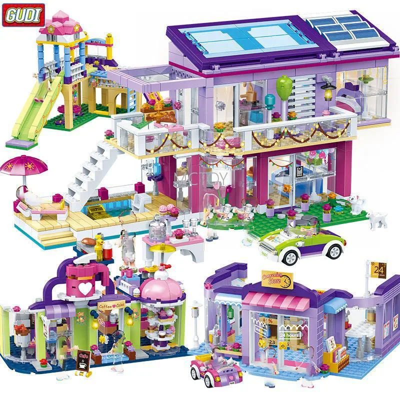 GUDI City Friends For Girls серия вечерние дома модель тележки для мороженого | Блочные конструкторы -4001085321939