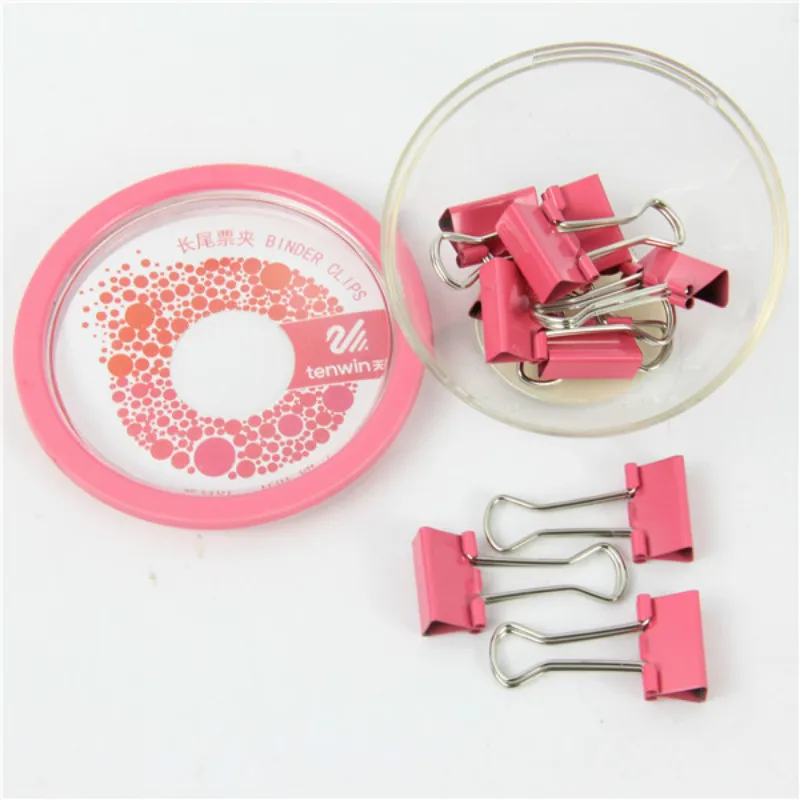 10PCS Metal Binder Clips Black Paper Colorful Home Office Books File Organizer Clip Food | Канцтовары для офиса и дома