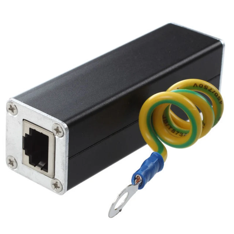 

Surge Lightning arrester Thunder Lightning For CAT5 CAT6 All 8 pins Data 5V PoE 68V Ethernet POE 90V