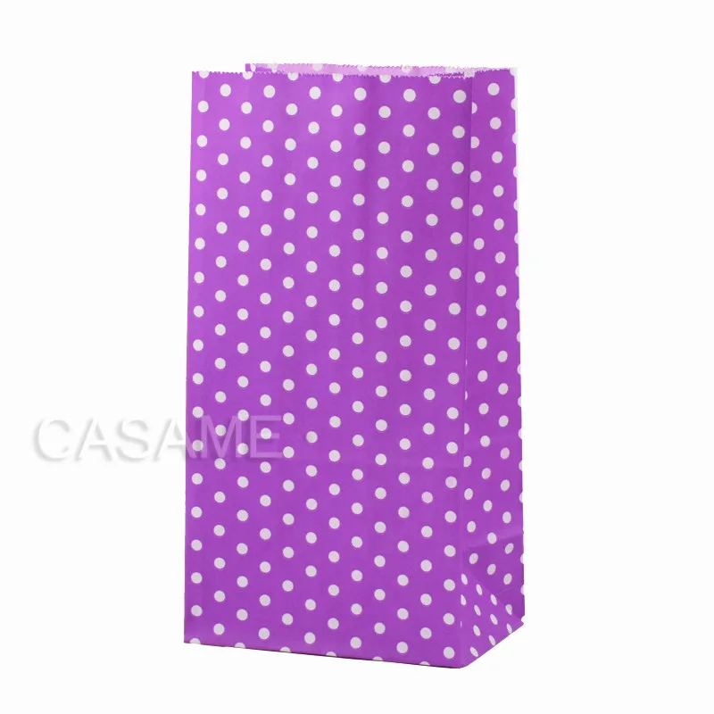 dot purple Новинка, высокое качество, бумажный пакет, яркие, в горошек, сумки, 18x9x6 см, для подарка, упаковка, Подарочная сумка - Цвет: dot purple