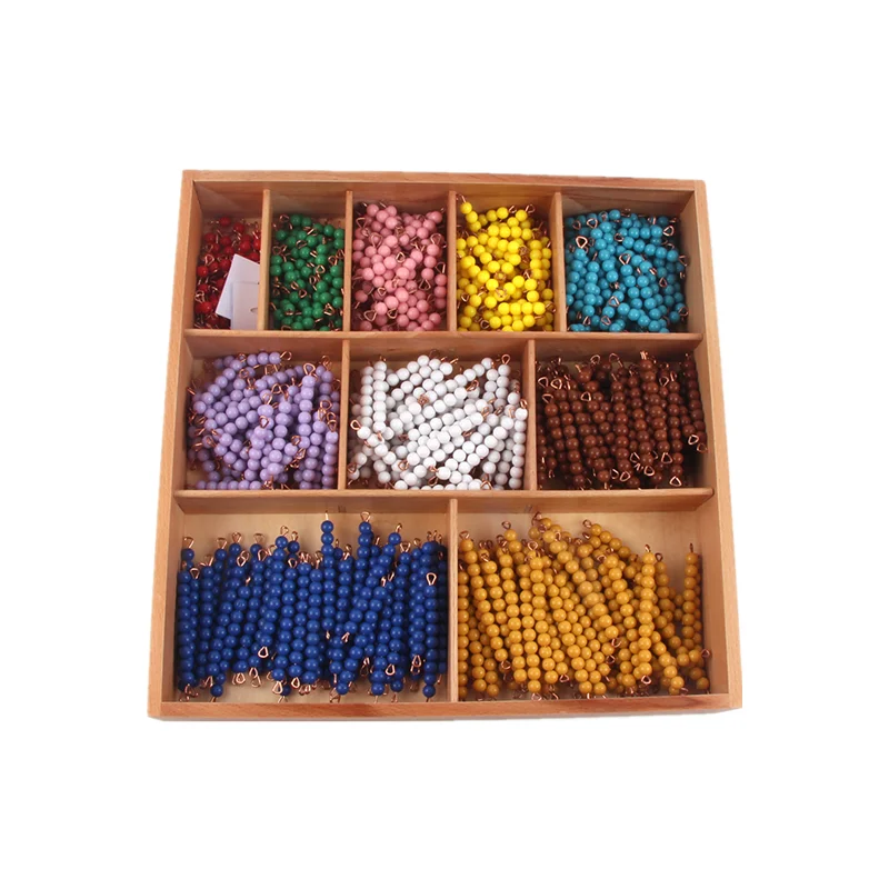 Montessori Bead Decanomial W/ Box Children's Math Toys Multiplication