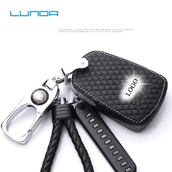 

Genuine Leather fashion car key case for Cadillac ATSL/CTS/CT6/4/XTS/XT5/SRX metal Key Rings Smart button Key Wallets set