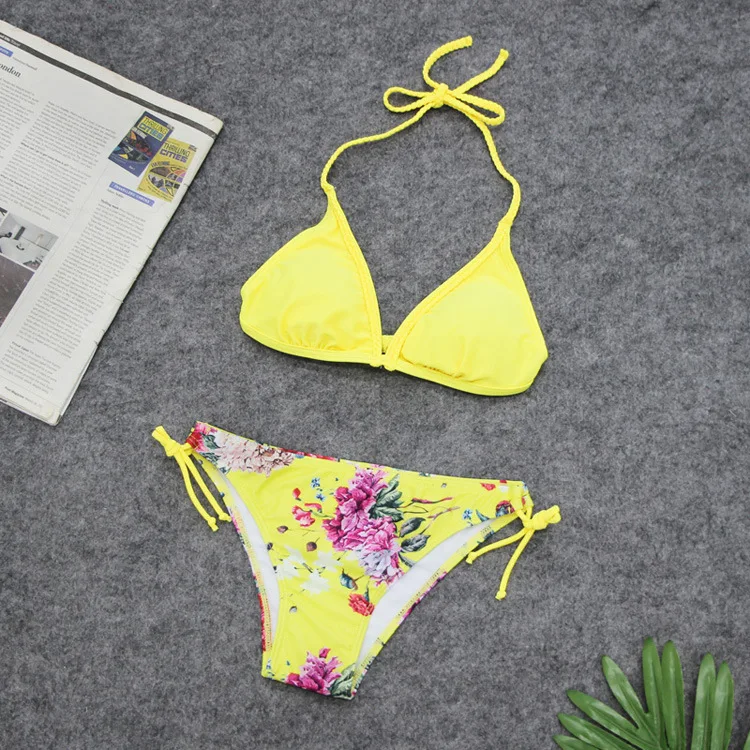 

Bathing Suit 2019 Europe And America New Style Sexy Printed Bandage Cloth Bikini AliExpress Hot Selling Bikini