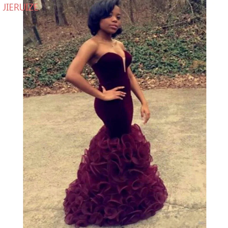 

JIERUIZE Brandy Mermaid Evening Dresses Sweetheart Backless Long Prom Dresses Formal Dress Evening Gowns