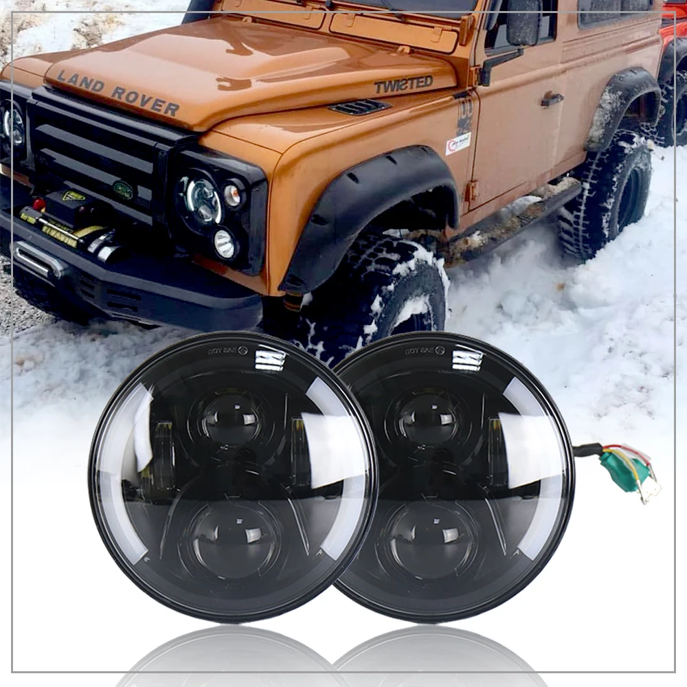 СВЕТОДИОДНЫЙ Автомобильный светильник для Land Rover Defender RHD 90/110 7-дюймовый круглый