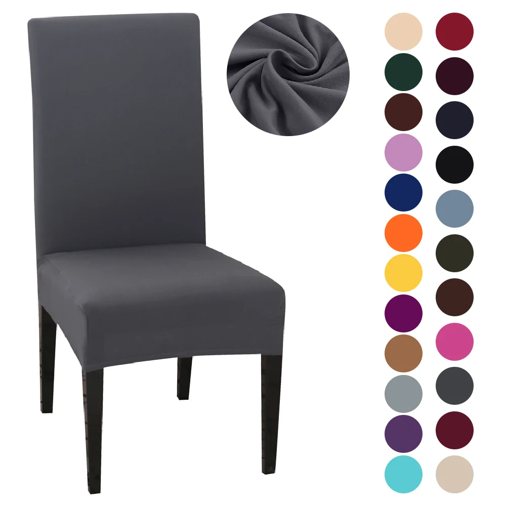 

1pc Solid Colors Chair Cover Flexible Stretch Spandex Chair Cover Wedding Party Elastic Multiful Dining Chair Covers Home Decor