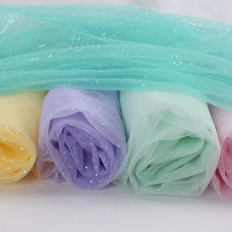 Ширина 150 см, 2 м/лот, блестящая сетчатая ткань, тюль, марля для дома, сада, вечерние, для сцены, свадьбы, украшение из органзы с блестками