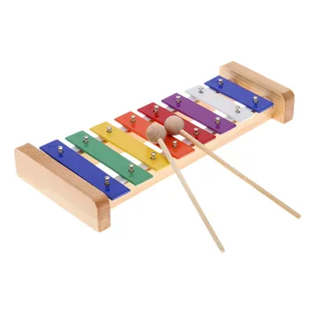 

Hot Sale Wood Pine Xylophone 8-Note 3mm Colorful Aluminum Plate C Key Percussion Toddle Kid Musical Toy New Arrival