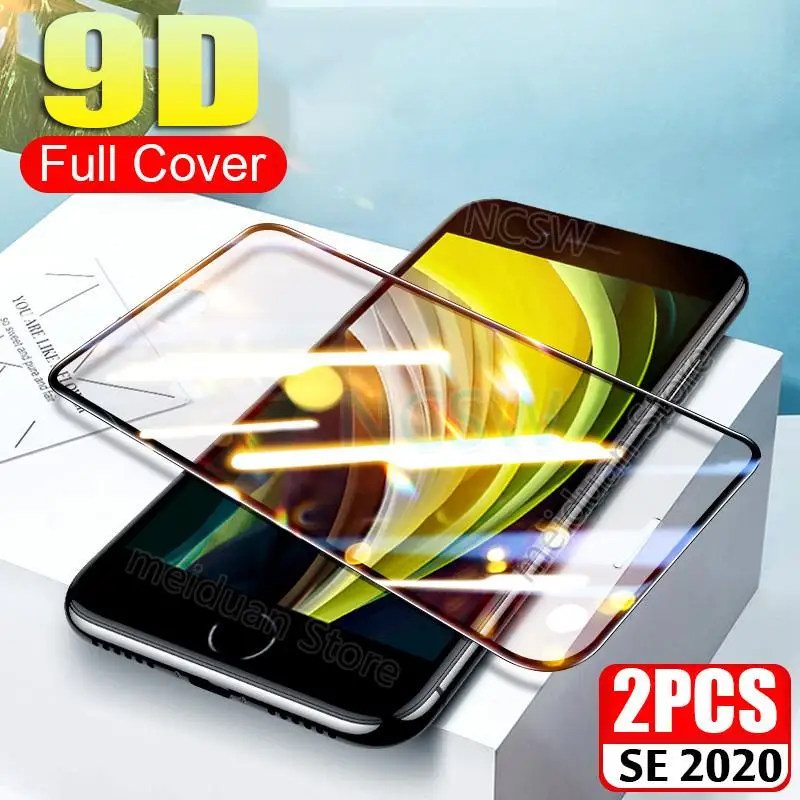 2 шт./лот закаленное стекло для iPhone SE 2020 9D полное покрытие Защита экрана X XR XS 11 Pro MAX