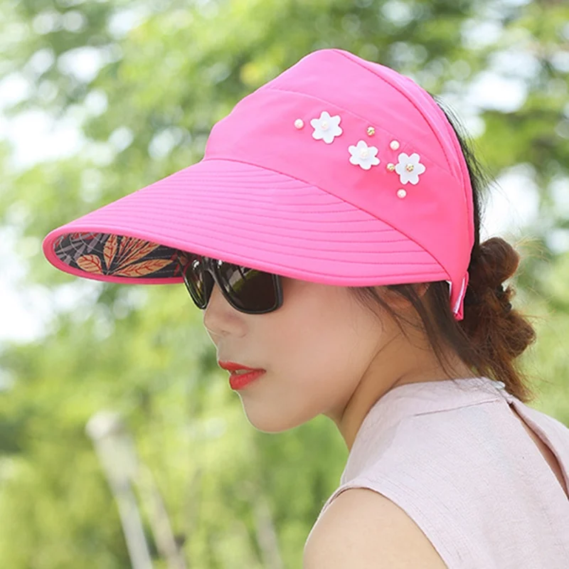 DP Летний женский солнцезащитный козырек красочные Регулируемые Широкие холщовые УФ-защитные козырьки для улицы для дам - Цвет: DP