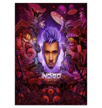 

Chris Brown Indigo Album Music 2019 Silk Fabric Wall Poster Art Decor Sticker Bright