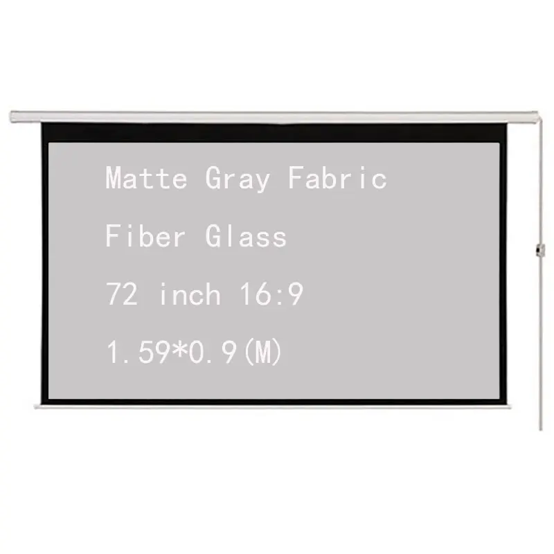 Thinyou Electric Motorized Projector Screen 72 inch 16:9 Matte Gray Fabric Fiber Glass For  Home Office Cinema Room