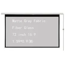 Thinyou Electric Motorized Projector Screen 72 inch 16:9 Matte Gray Fabric Fiber Glass For  Home Office Cinema Room