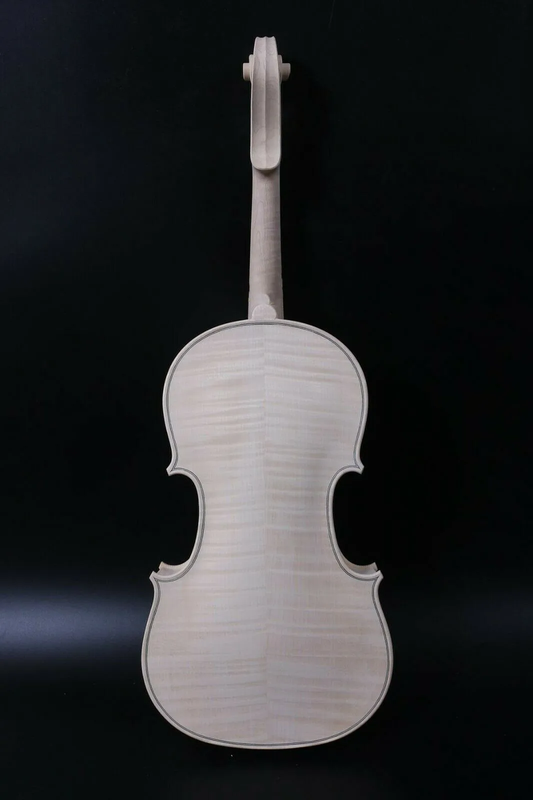 Hand-make solid wood unfinished flame back violin 4/4 3/4 1/2 whtie violin #10095